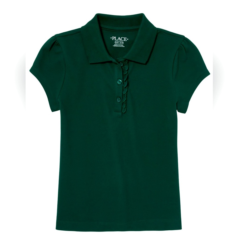 Girls Uniform Ruffle Pique Polo